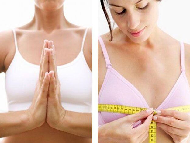 Une fille mesure le volume de ses seins après l'exercice.